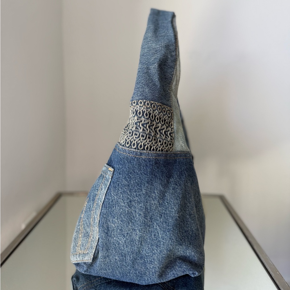 Marc Jacobs Patchwork Denim Sack bag Blue Multi-Panel Hobo $695 - Picture 9 of 12